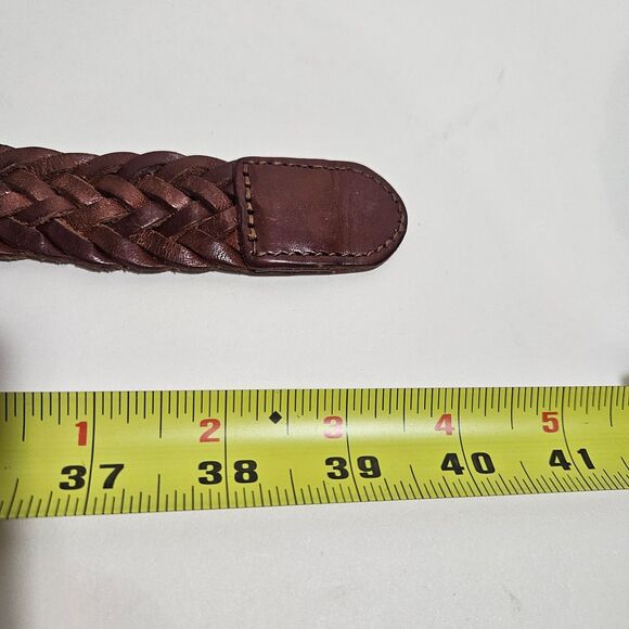 Vineyard Vines Woven Leather Belt Brown Preppy Golf Sportswear Size 32 - Picture 4 of 6